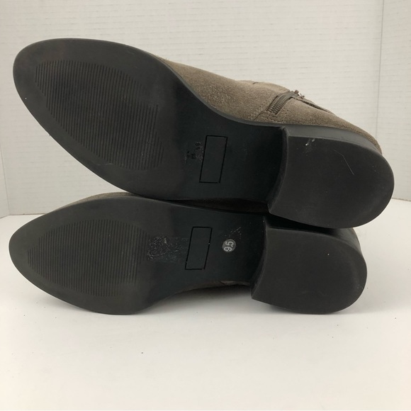 Sole Society Boots Women 9.5 Taupe HALA Ankle Leather Buckles Shoes - Picture 7 of 13